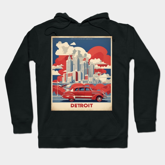 Detroit Michigan United States of America Tourism Vintage Hoodie by TravelersGems